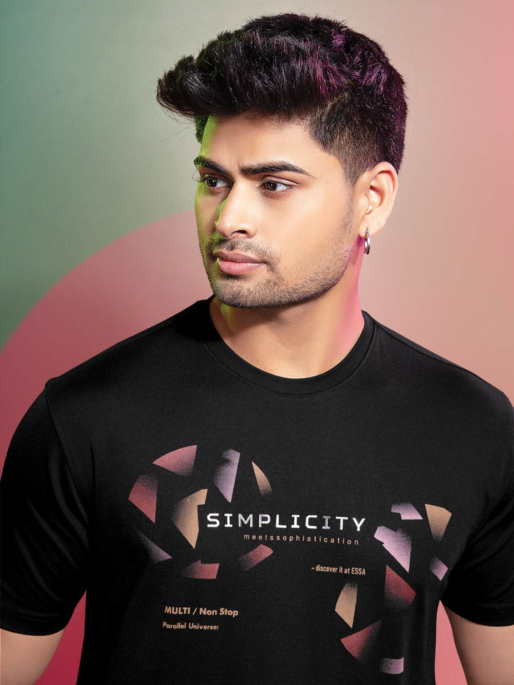 Tencel Lycra Printed Casual T-Shirt