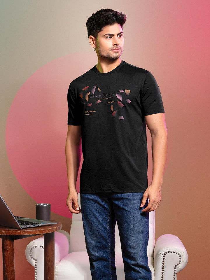 Tencel Lycra Printed Casual T-Shirt