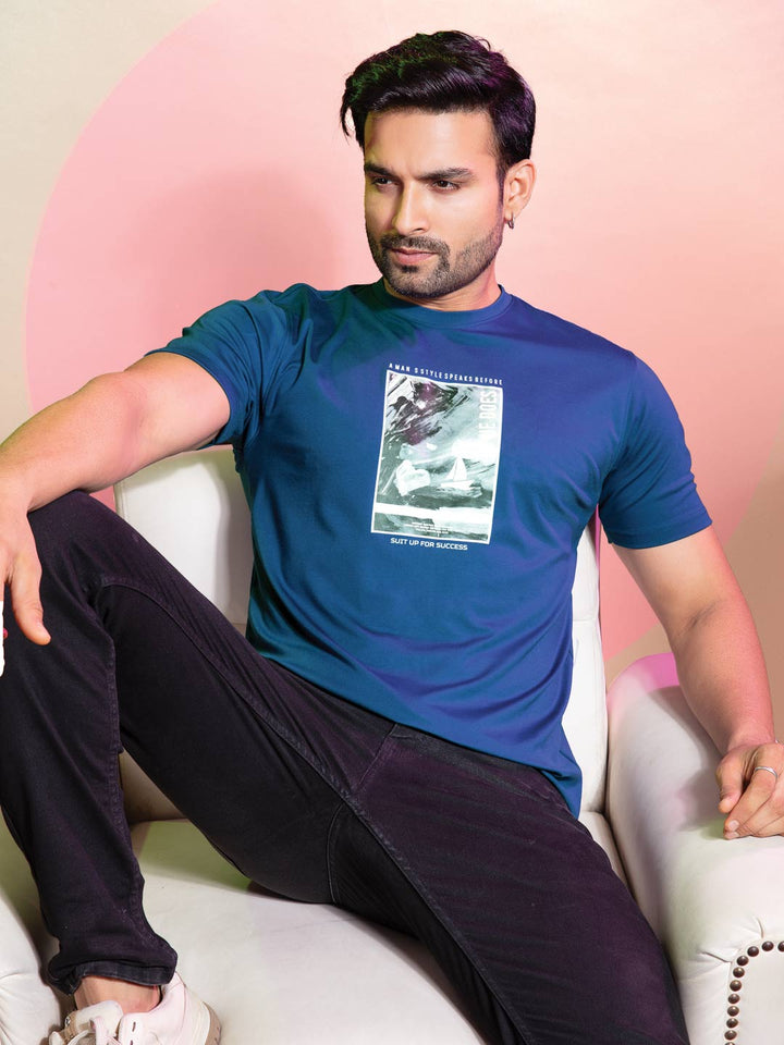 Tencel Lycra Printed Casual T-Shirt