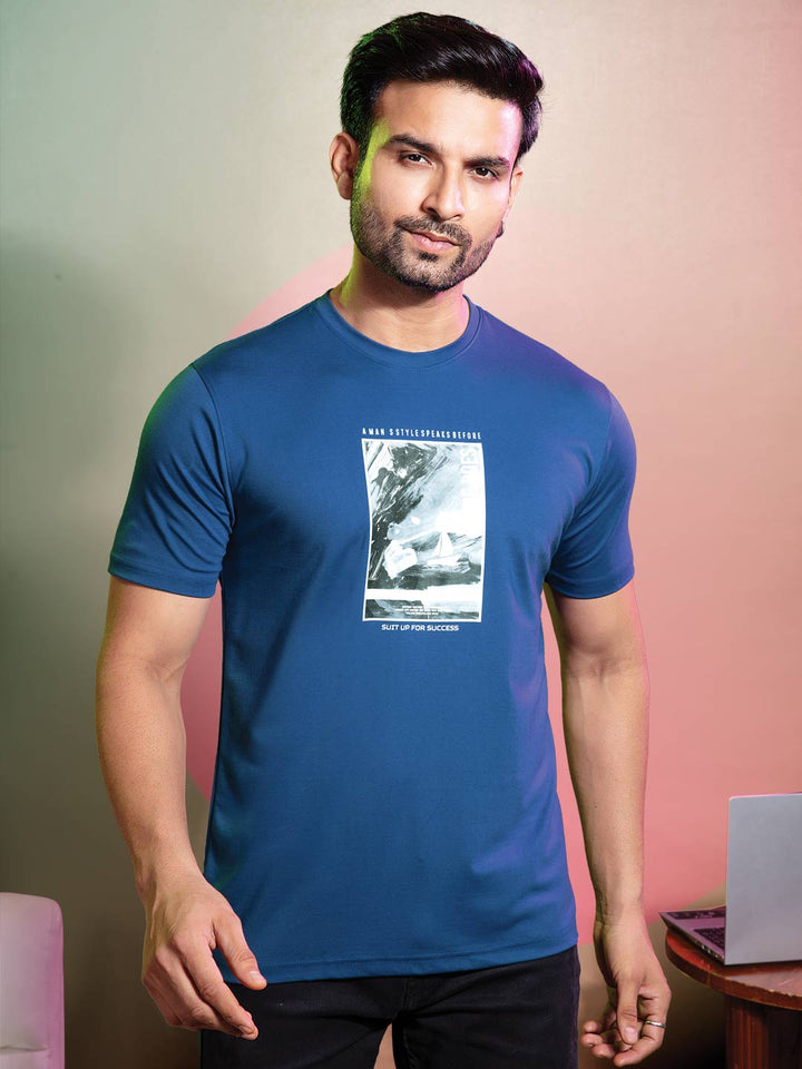 Tencel Lycra Printed Casual T-Shirt