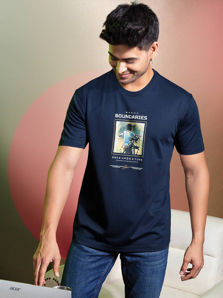 Tencel Lycra Printed Casual T-Shirt