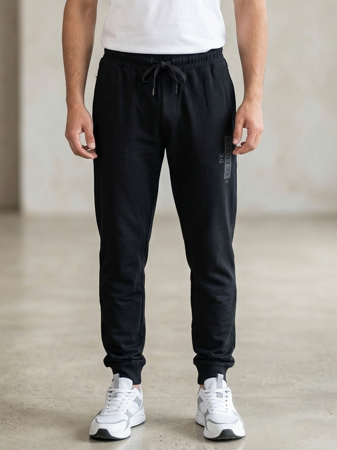 Tencel full length pant for men color black