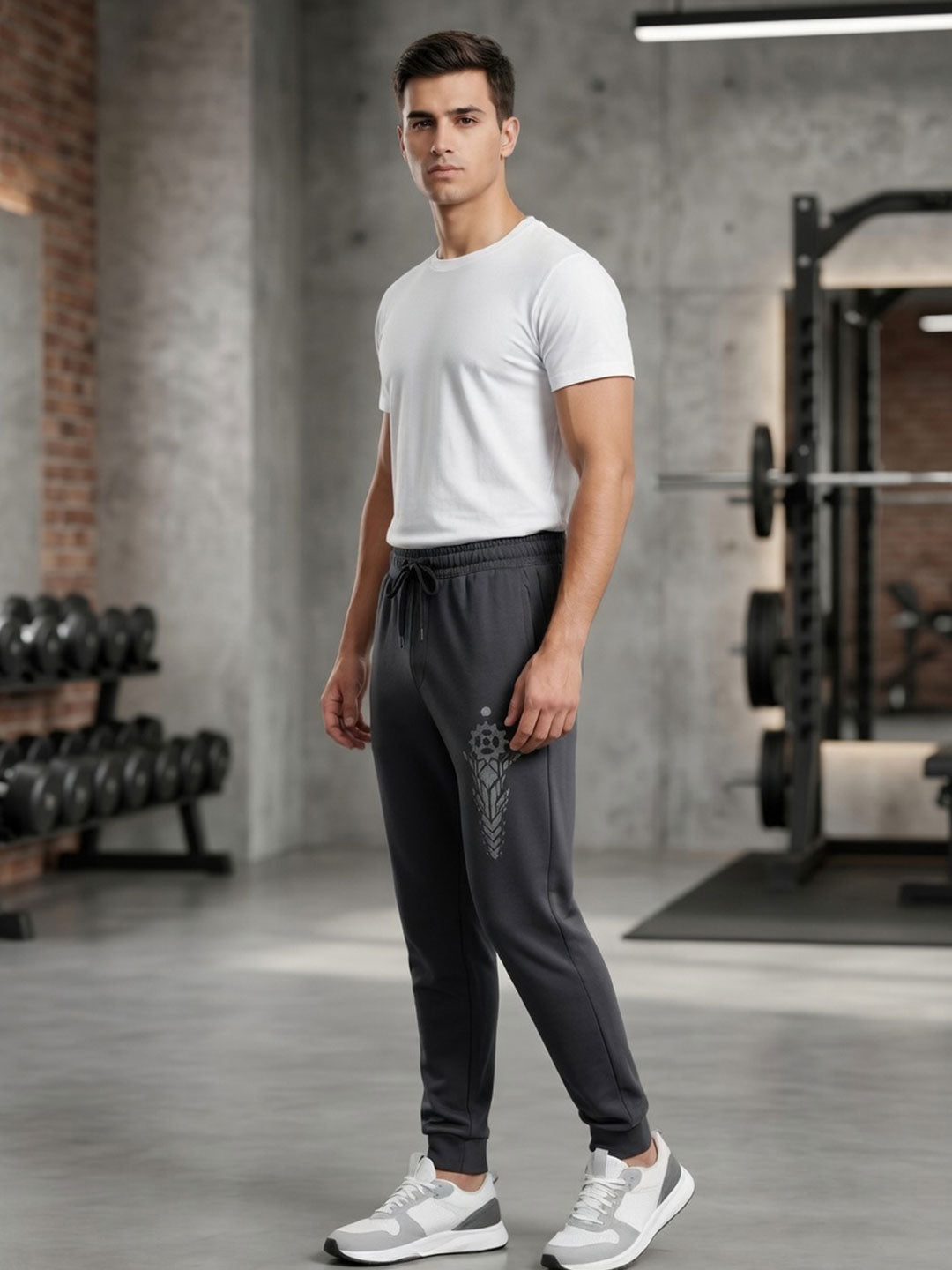 Tencel full length pant for men color charcoal grey