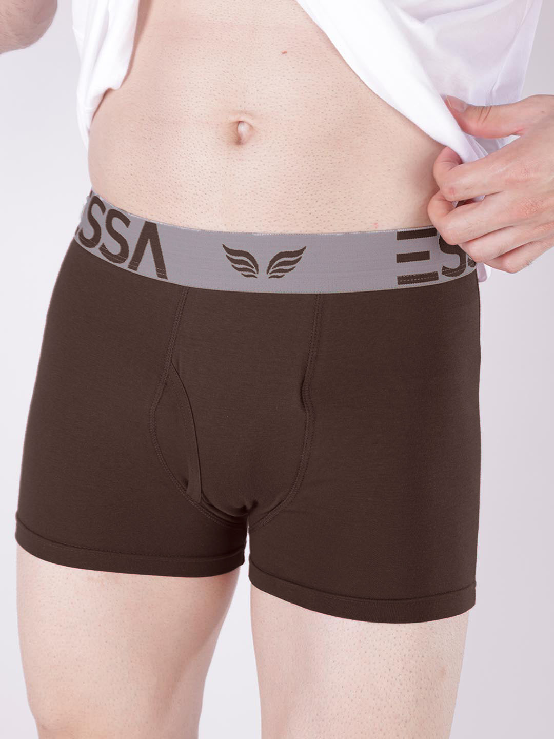 mr fit 4105 plus plain trunk for men #color_bistre
