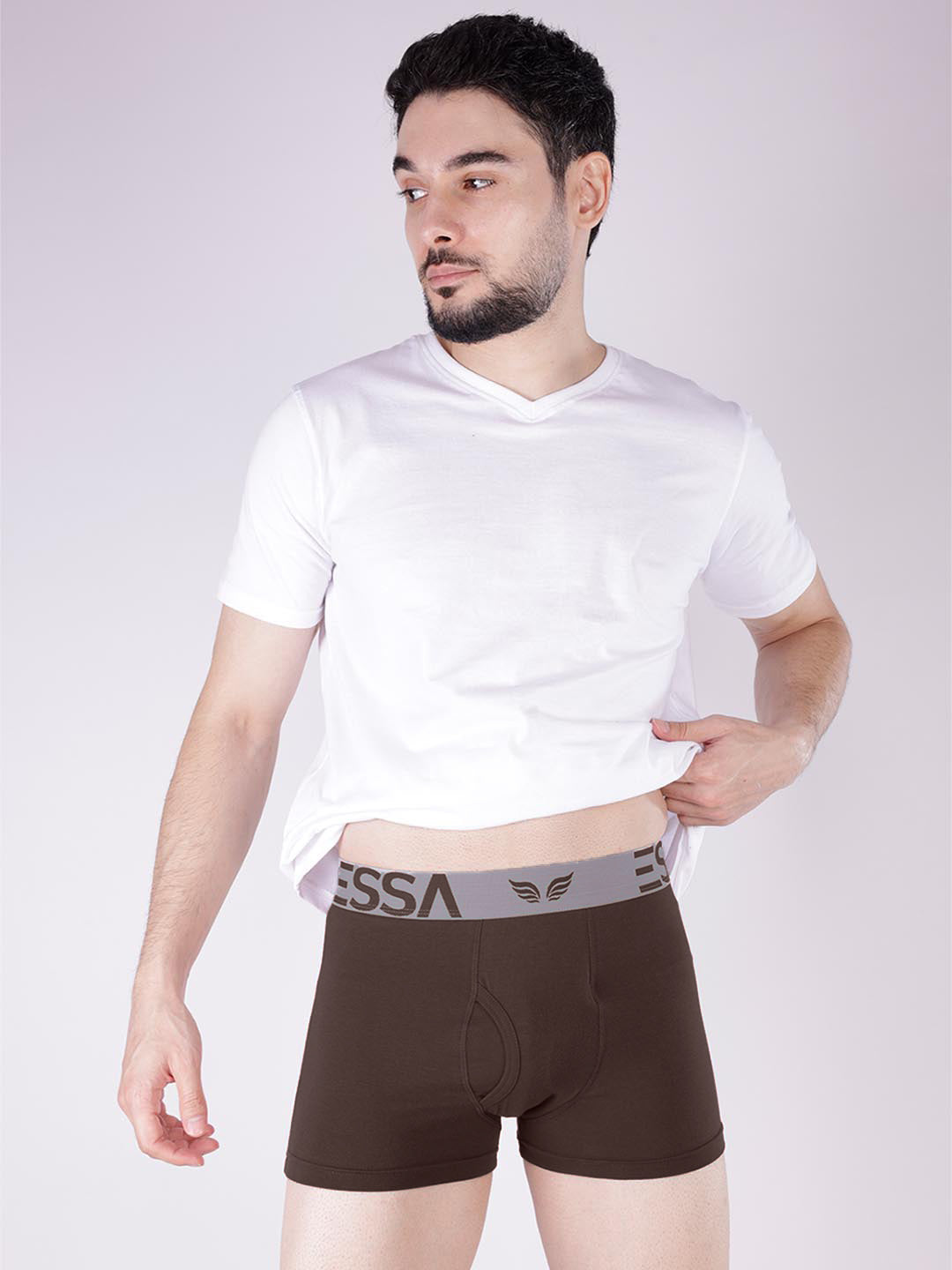 mr fit 4105 plus plain trunk for men #color_bistre