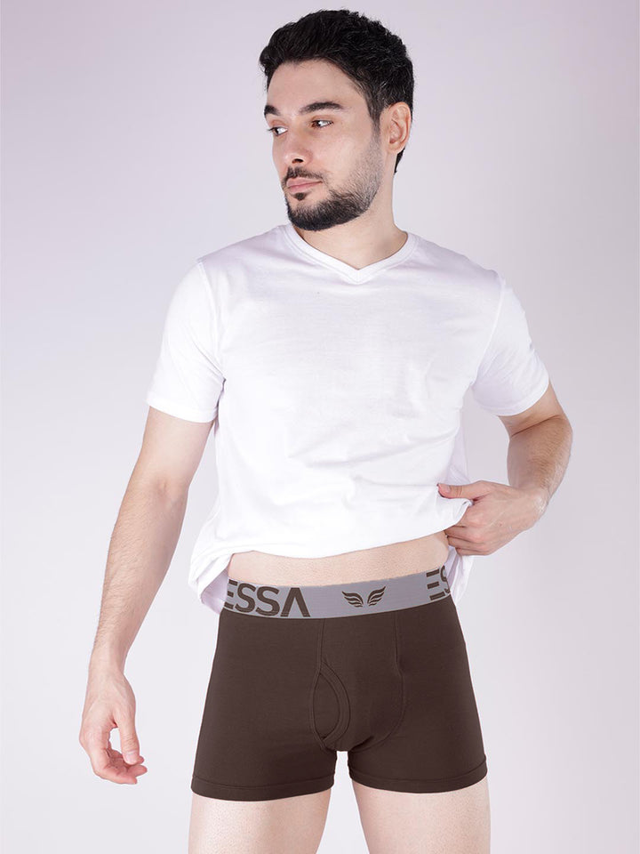 mr fit 4105 plus plain trunk for men #color_bistre