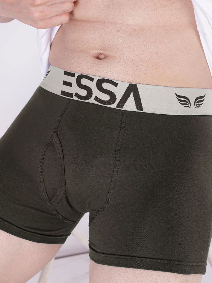 mr fit 4105 plus plain trunk for men #color_black-olive