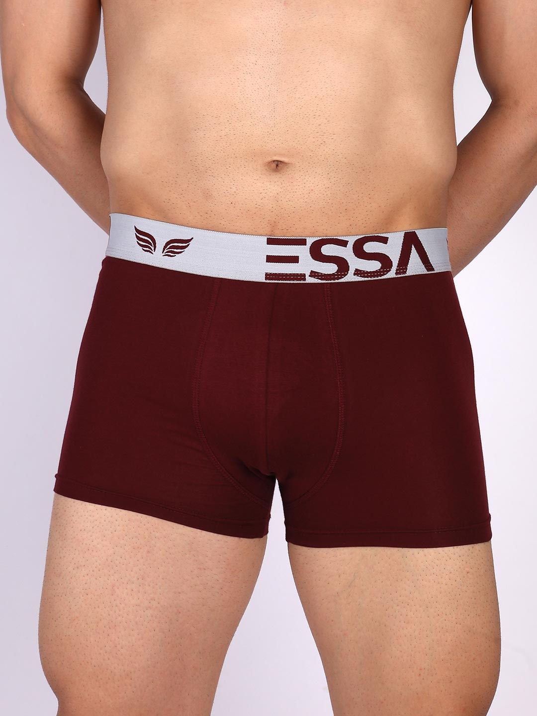 mr fit plain trunk outer elastic for men #color_maroon