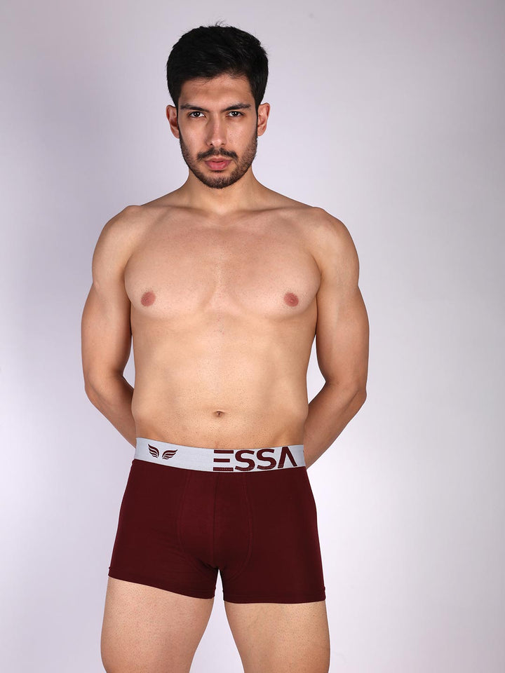 mr fit plain trunk outer elastic for men #color_maroon