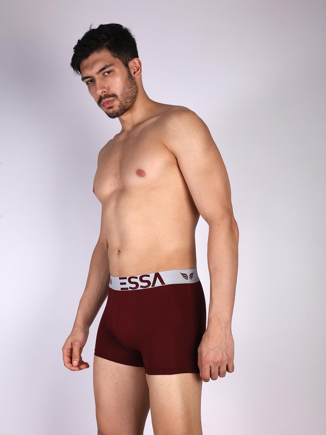 mr fit plain trunk outer elastic for men #color_maroon