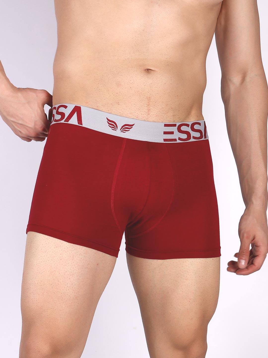 mr fit plain trunk outer elastic for men #color_merlot