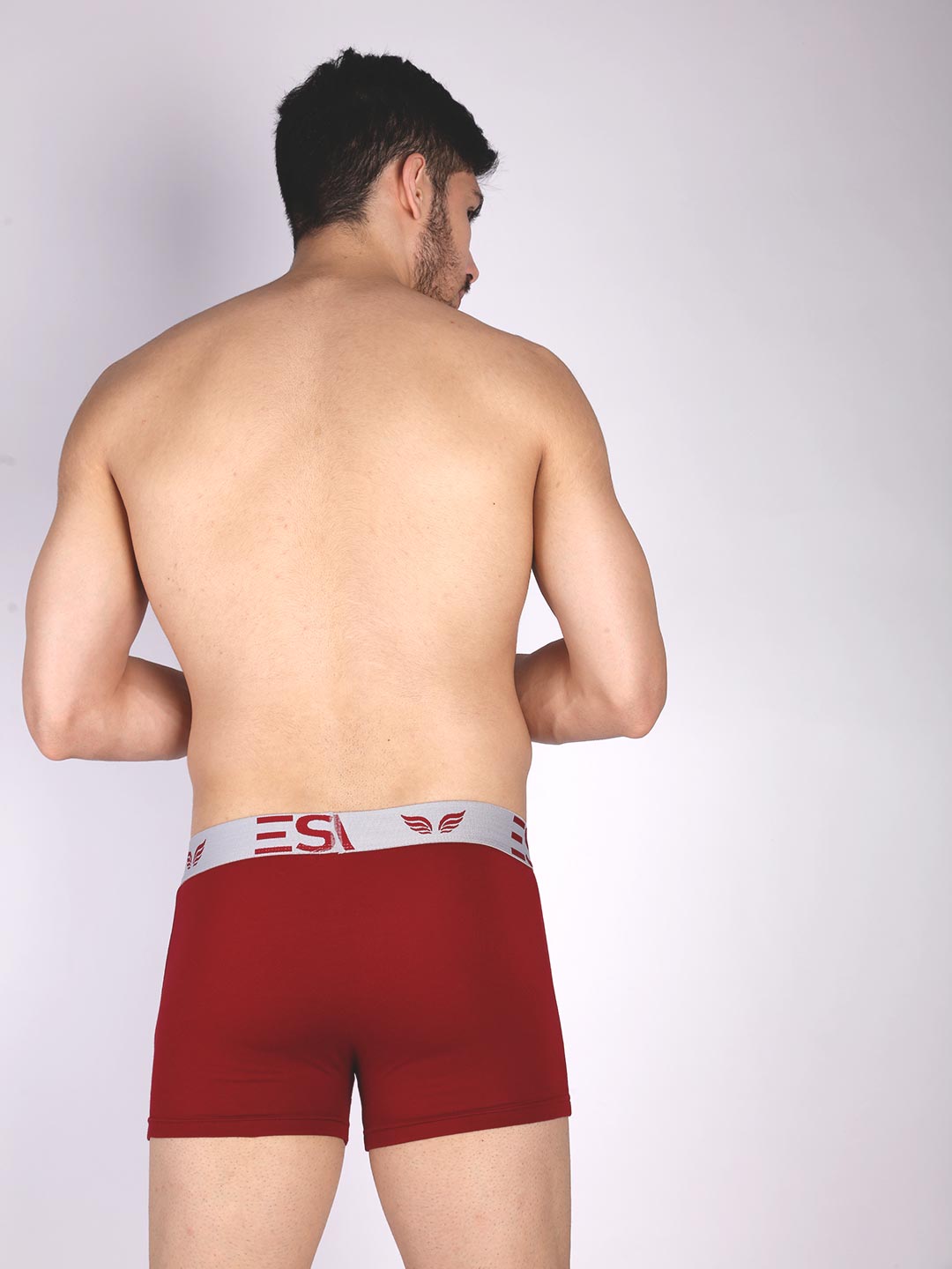 mr fit plain trunk outer elastic for men #color_merlot