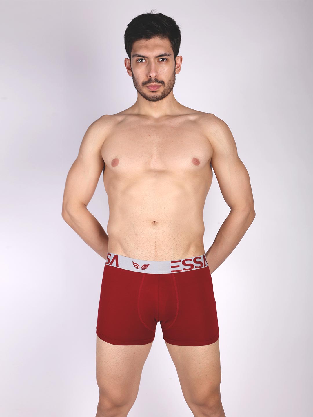 mr fit plain trunk outer elastic for men #color_merlot