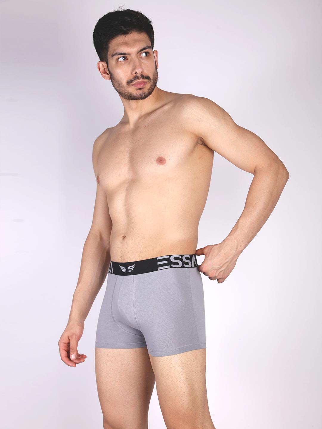 mr fit plain trunk outer elastic for men #color_silver-grey