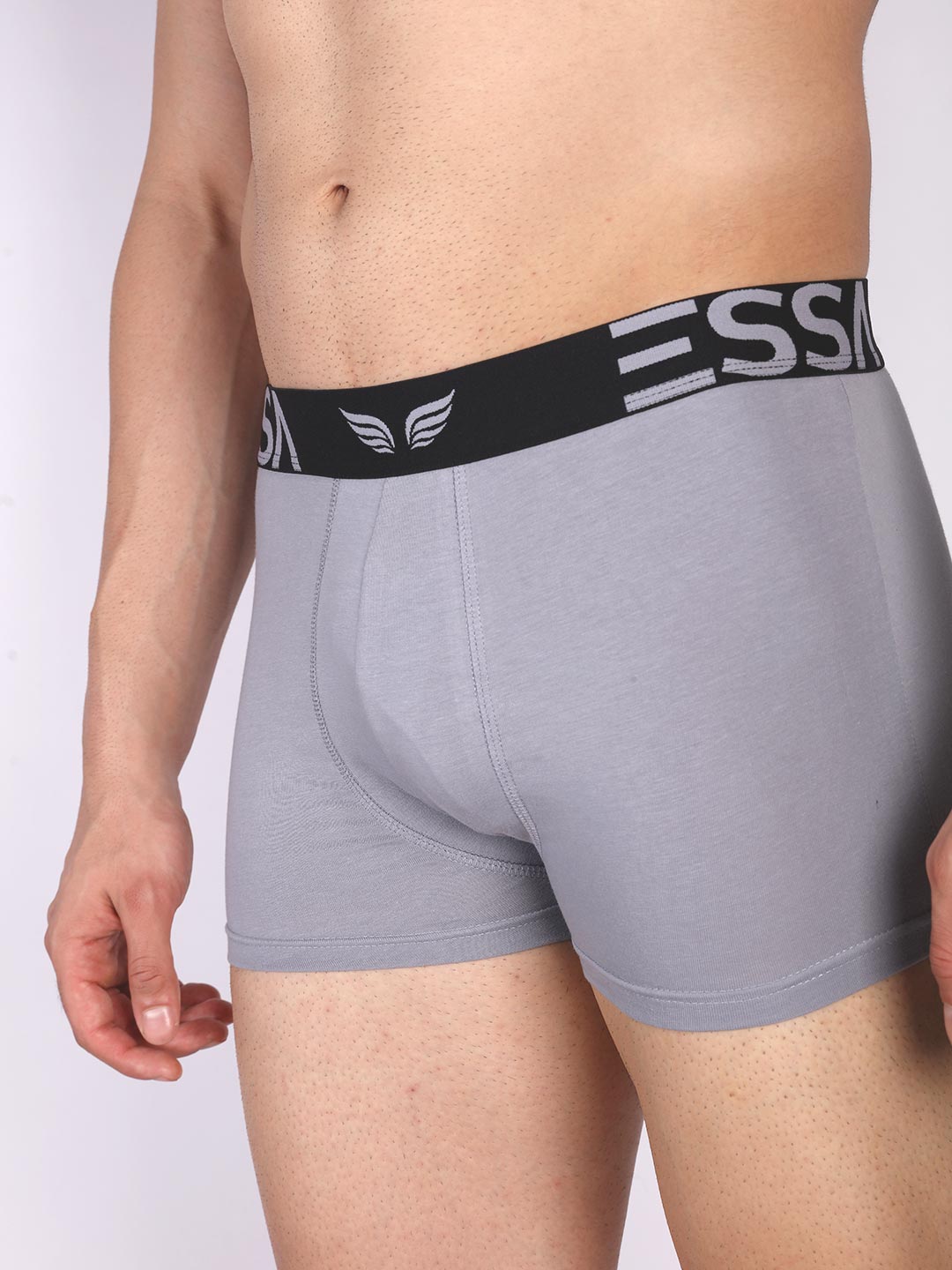 mr fit plain trunk outer elastic for men #color_silver-grey