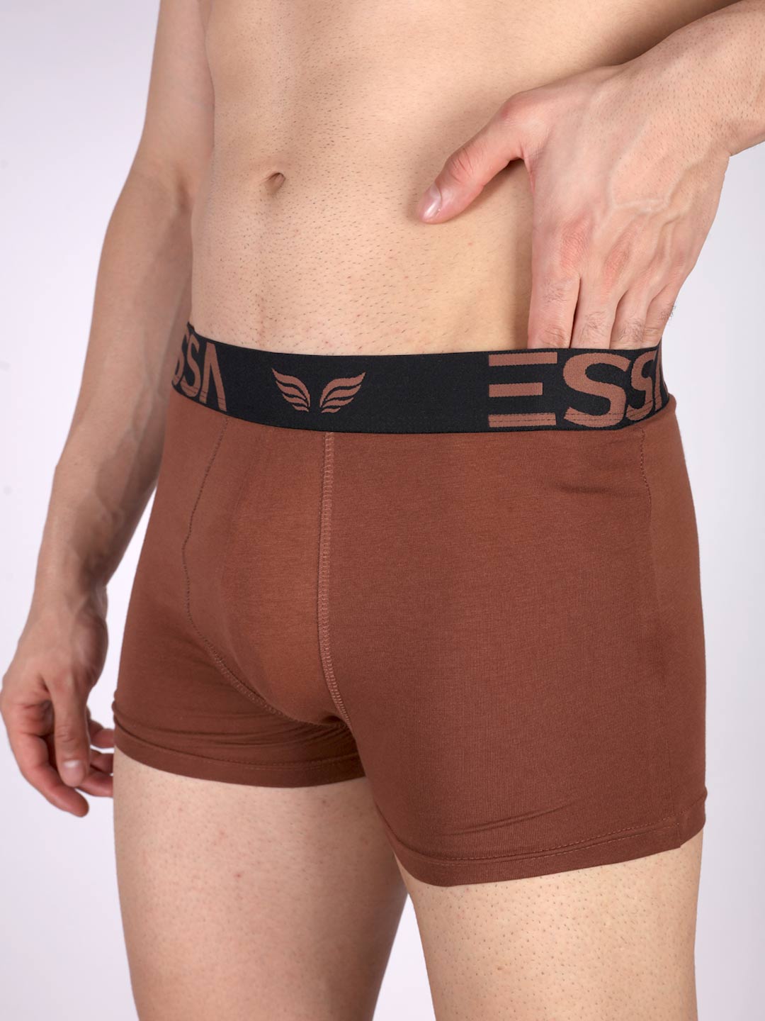 mr fit plain trunk outer elastic for men #color_clay-brown
