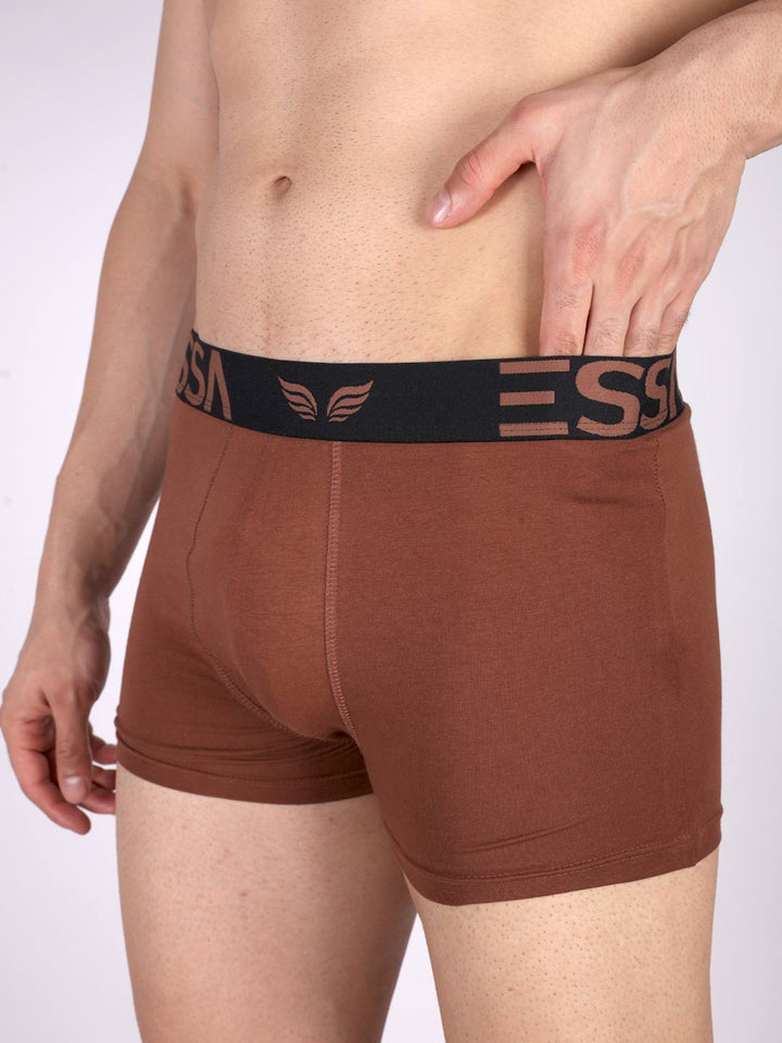 mr fit plain trunk outer elastic for men #color_clay-brown