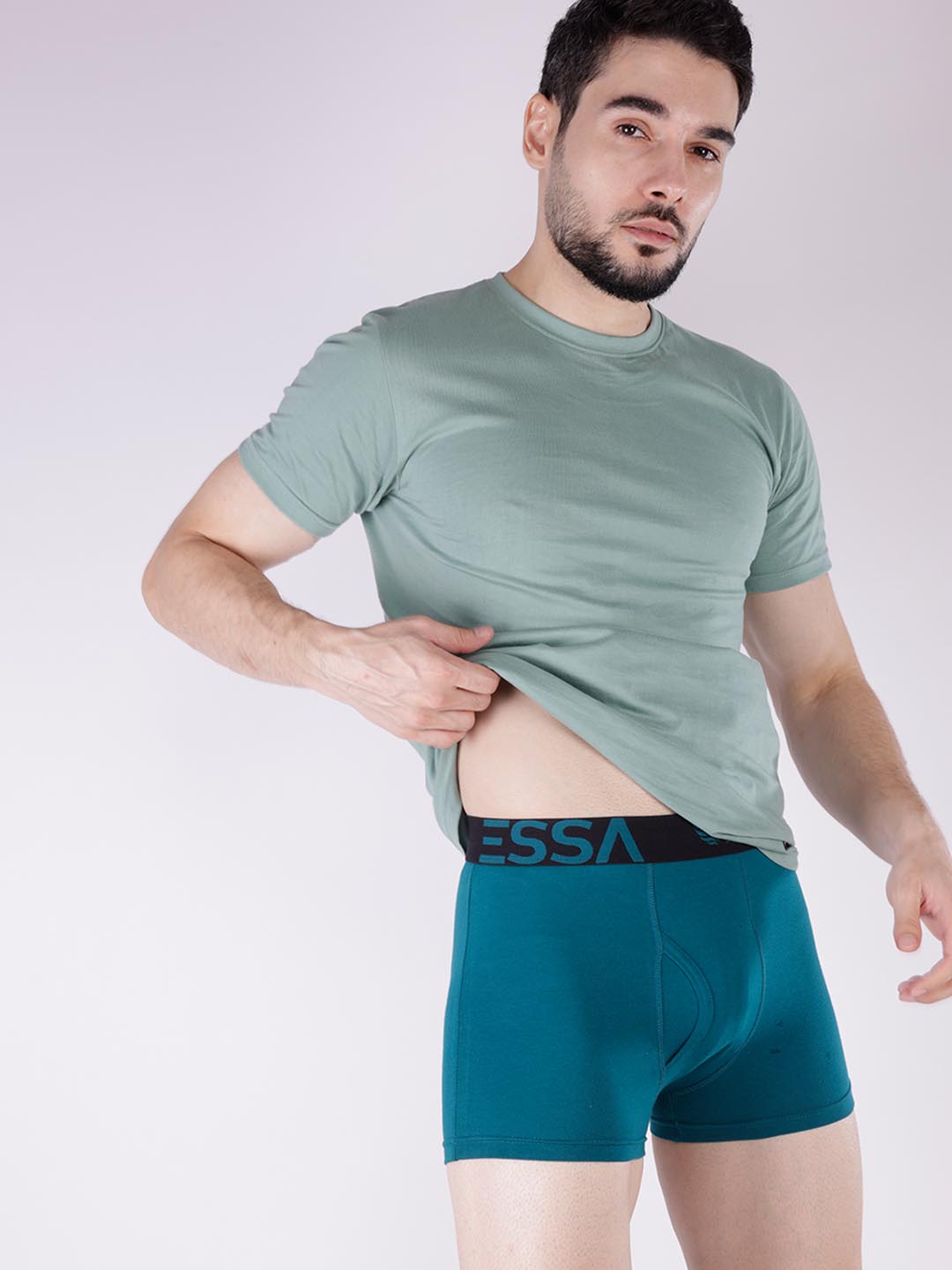 mr fit 4105 plus plain trunk for men #color_deep-teal