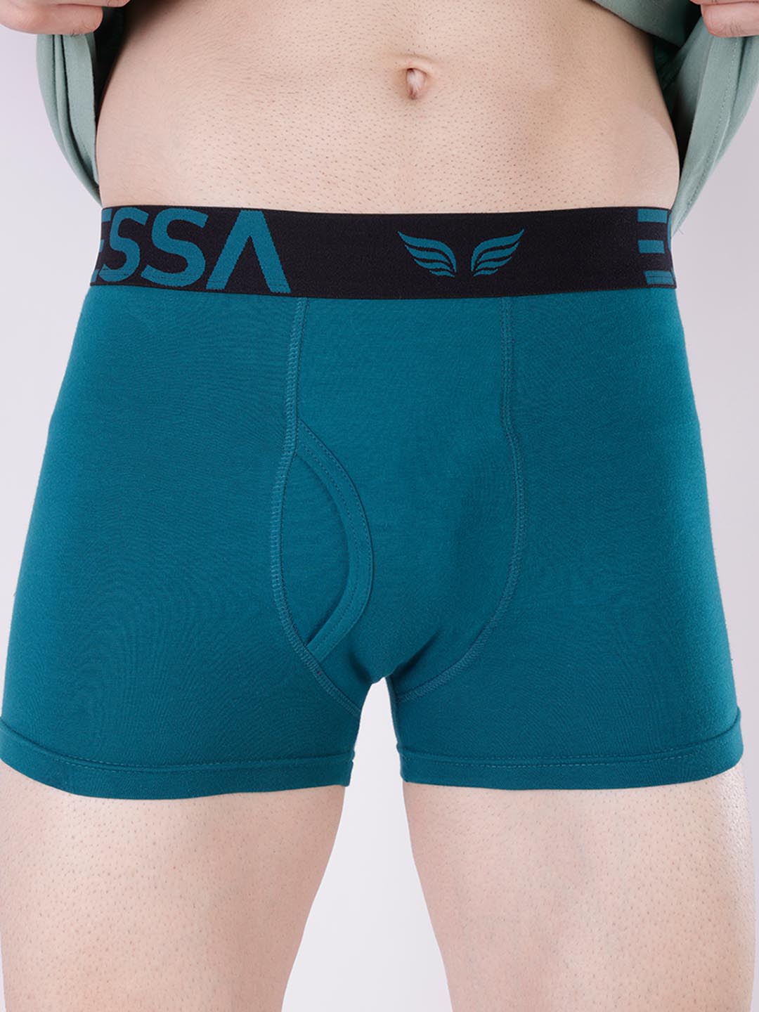 mr fit 4105 plus plain trunk for men #color_deep-teal