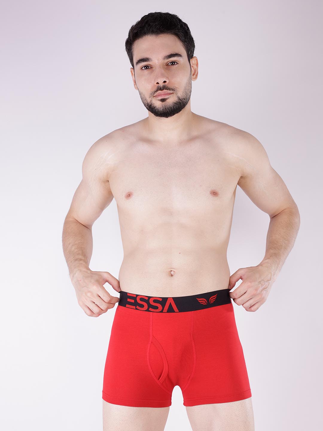 mr fit 4105 plus plain trunk for men #color_vivid-auburn