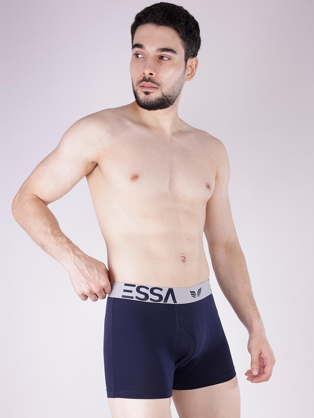 mr fit 4105 plus plain trunk for men #color_ebony-clay