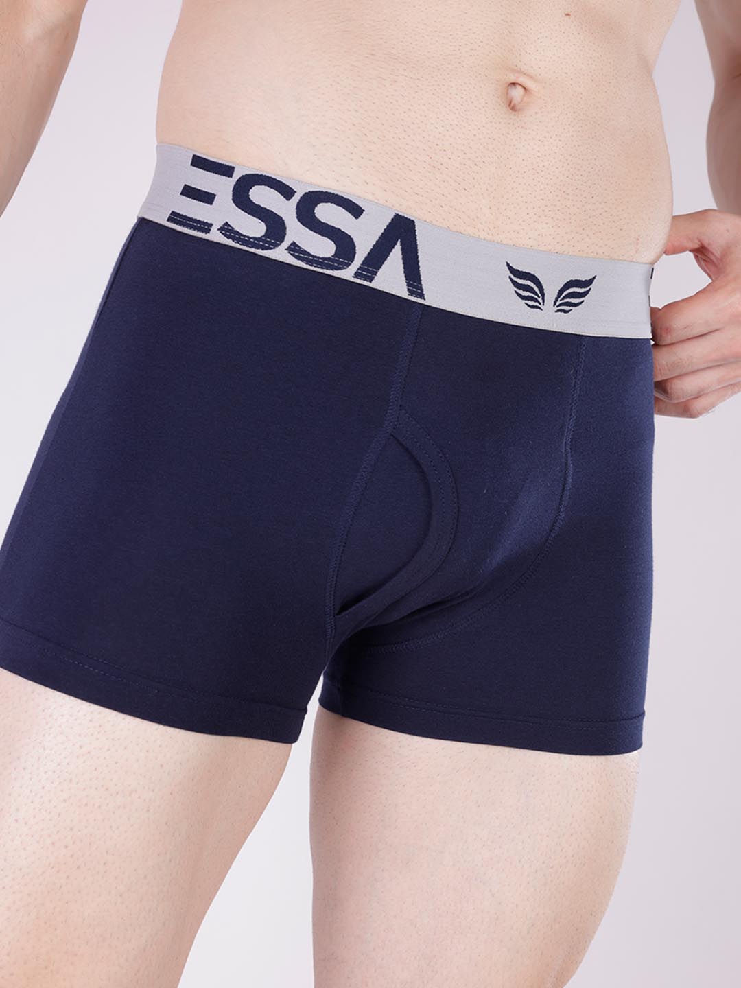 mr fit 4105 plus plain trunk for men #color_ebony-clay