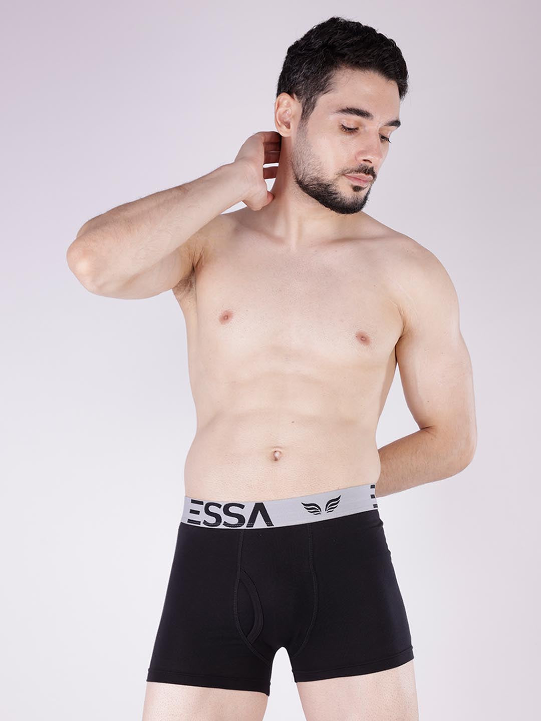 mr fit 4105 plus plain trunk for men #color_black