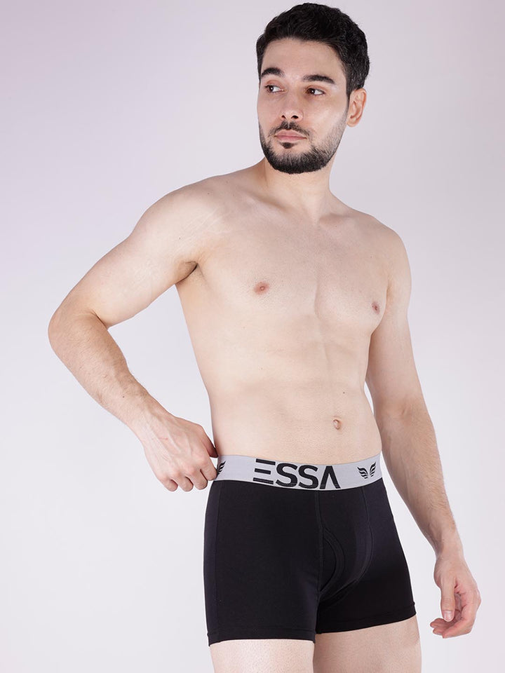 mr fit 4105 plus plain trunk for men #color_black