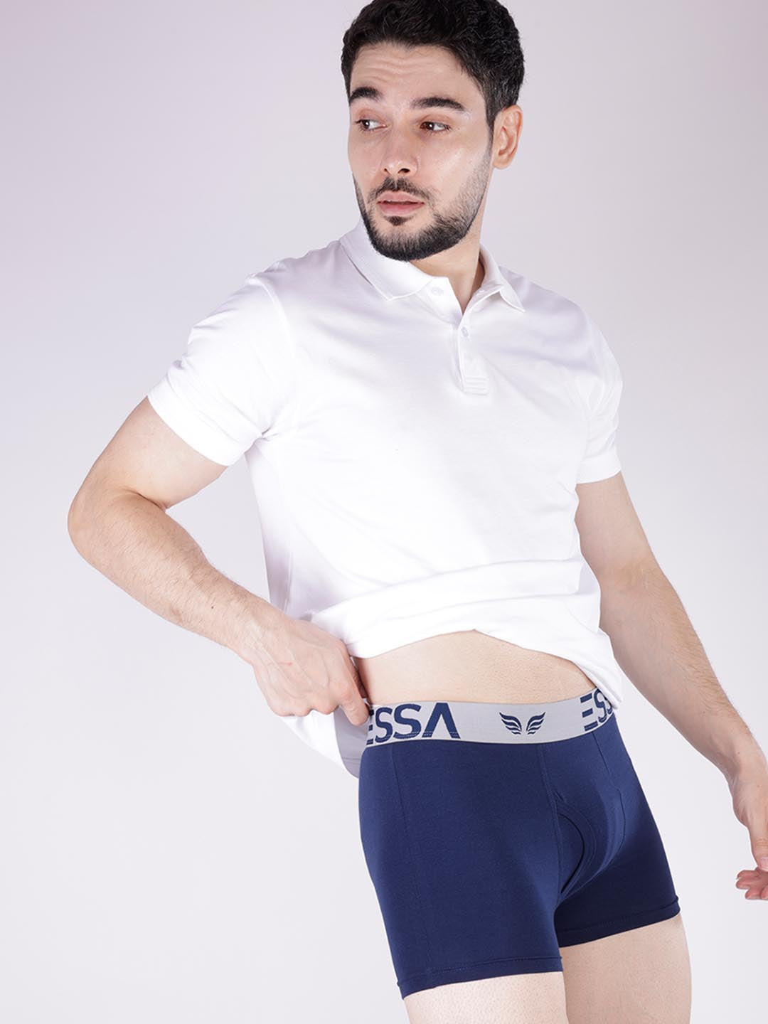 mr fit 4105 plus plain trunk for men #color_nile-blue