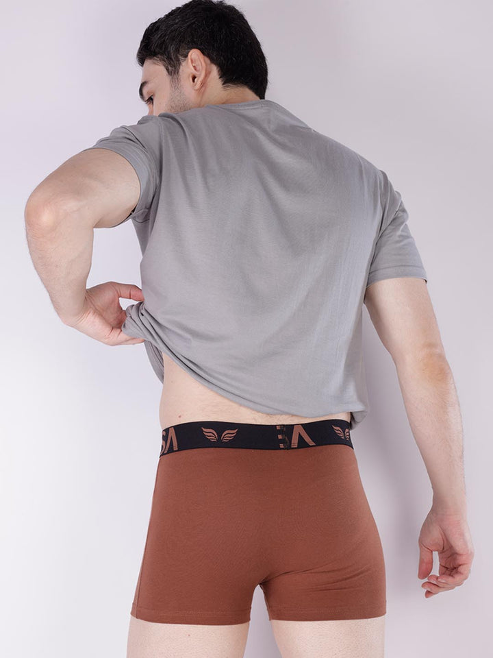 mr fit 4105 plus plain trunk for men #color_clay-brown