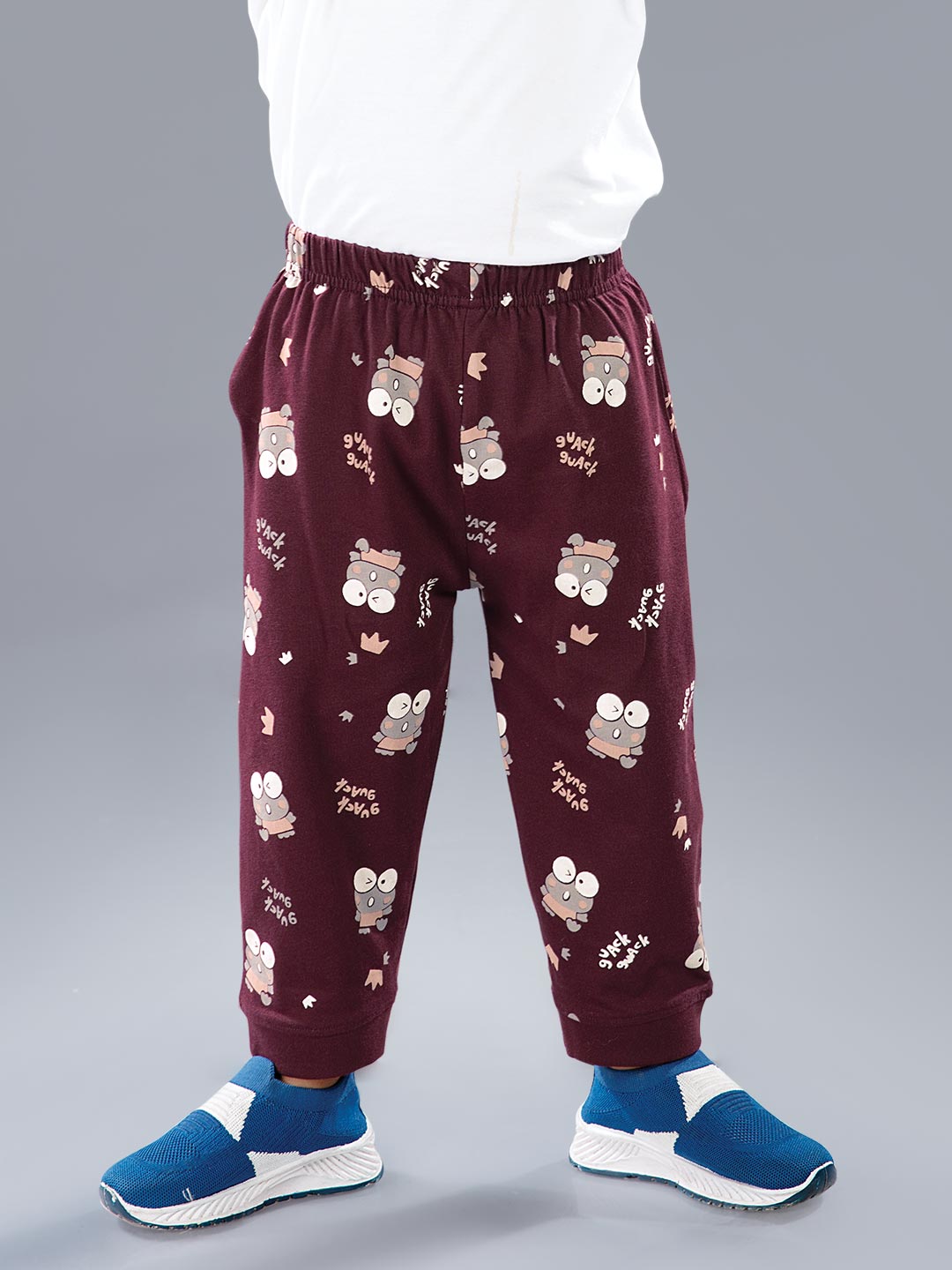 koko printed full pant for boys color dark sienna