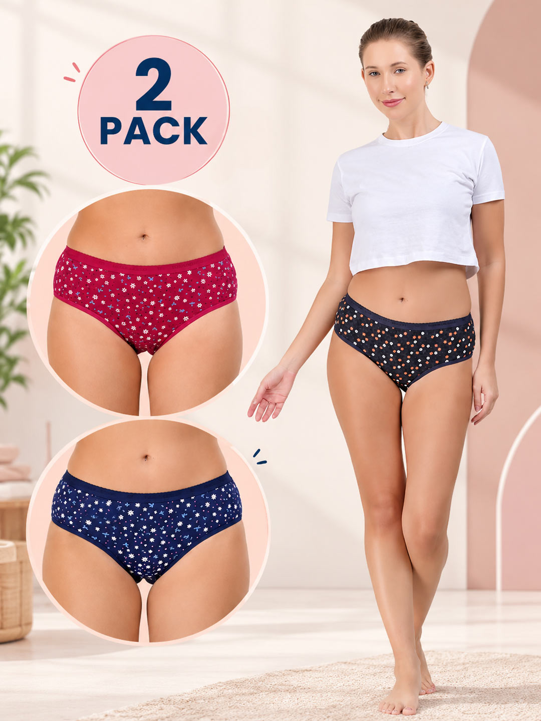 Myna Women Printed Panties (Pack Of 2)