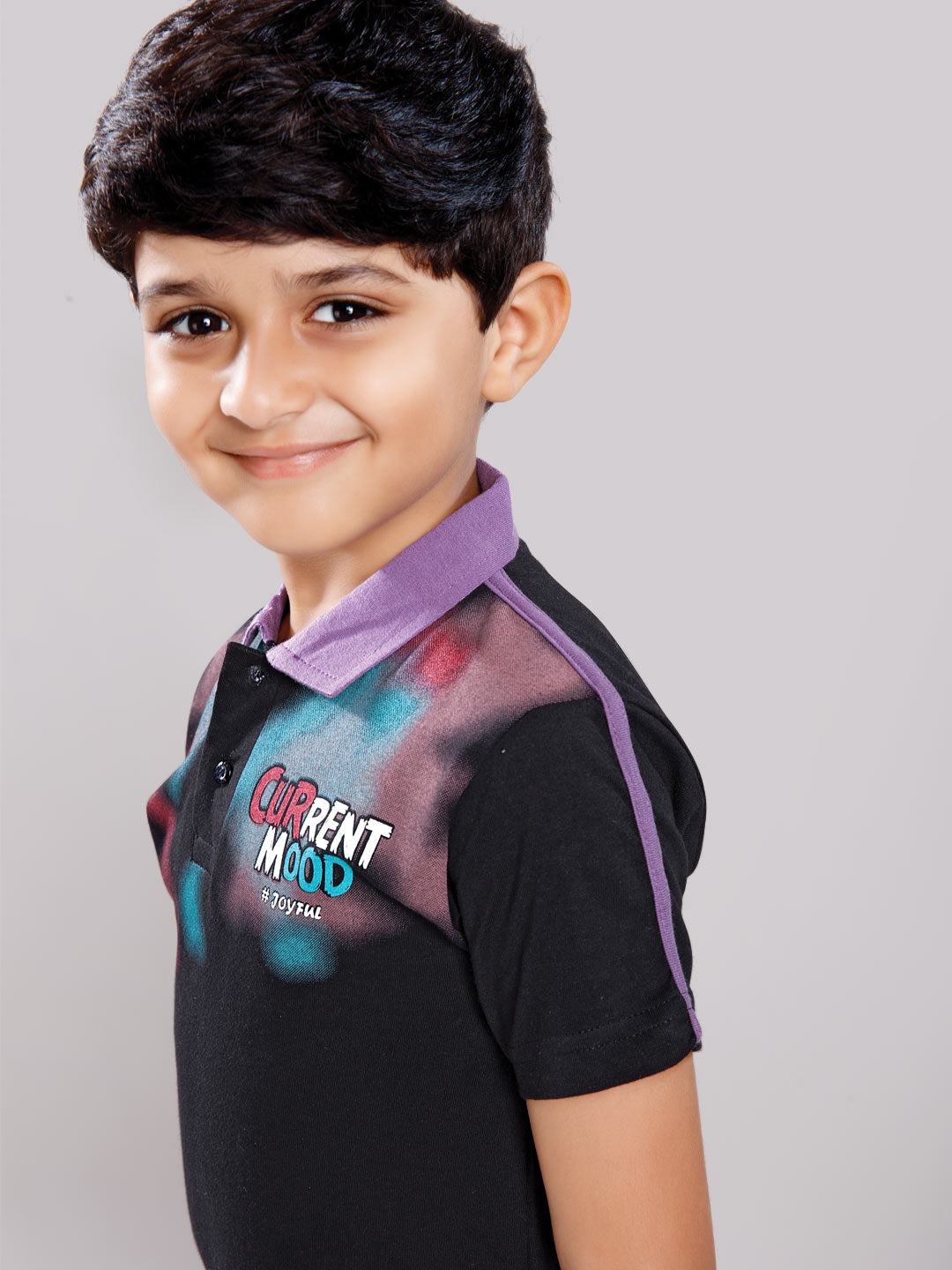 Nitron printed shorts set for boys color black