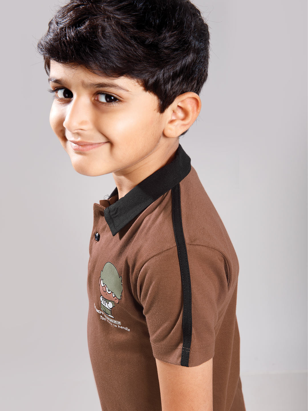 Nitron printed shorts set for boys color irish coffee