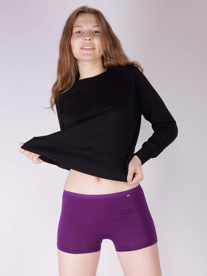 miss fit women plain boyshort combo pack of 3 