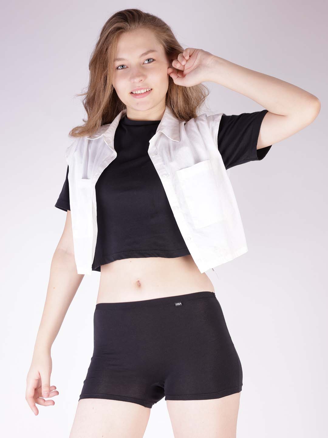 miss fit women plain boyshort combo pack of 3 