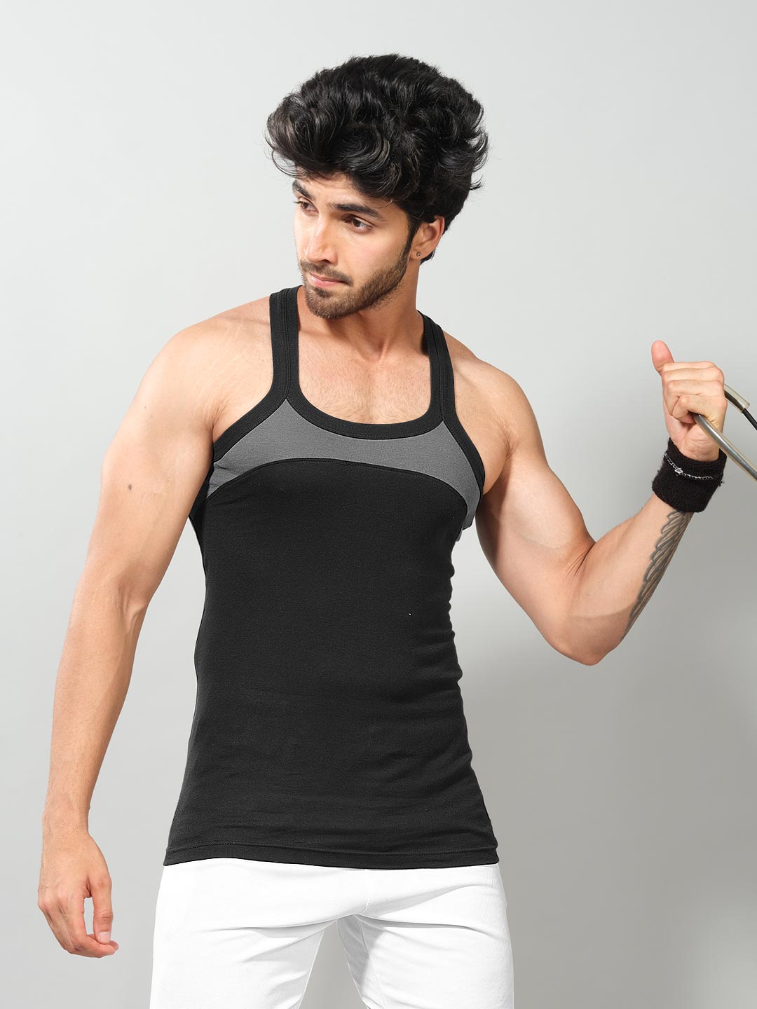 power zone gym vest for men #color_black