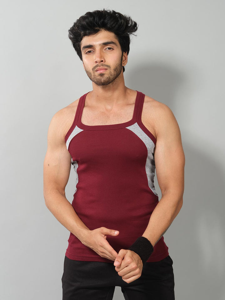 power zone gym vest for men #color_maroon