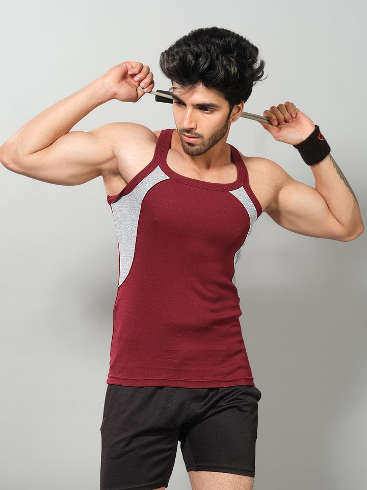 power zone gym vest for men #color_maroon