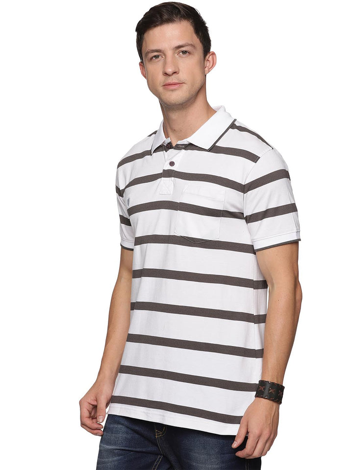 royal striped-3 collar polo t-shirt for men ##color_ghost-white