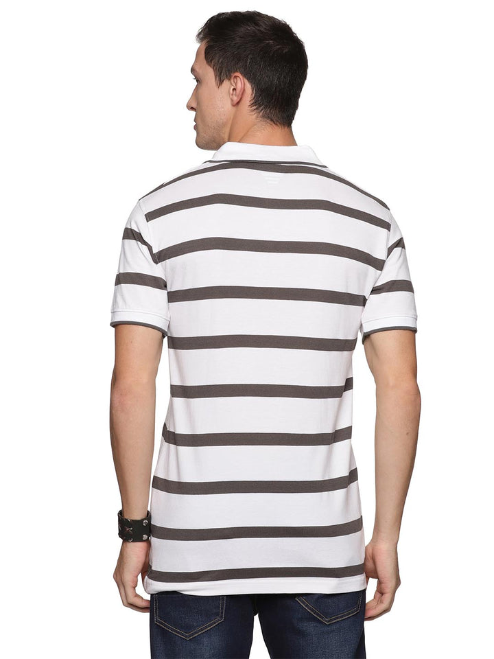 royal striped-3 collar polo t-shirt for men #color_ghost-white