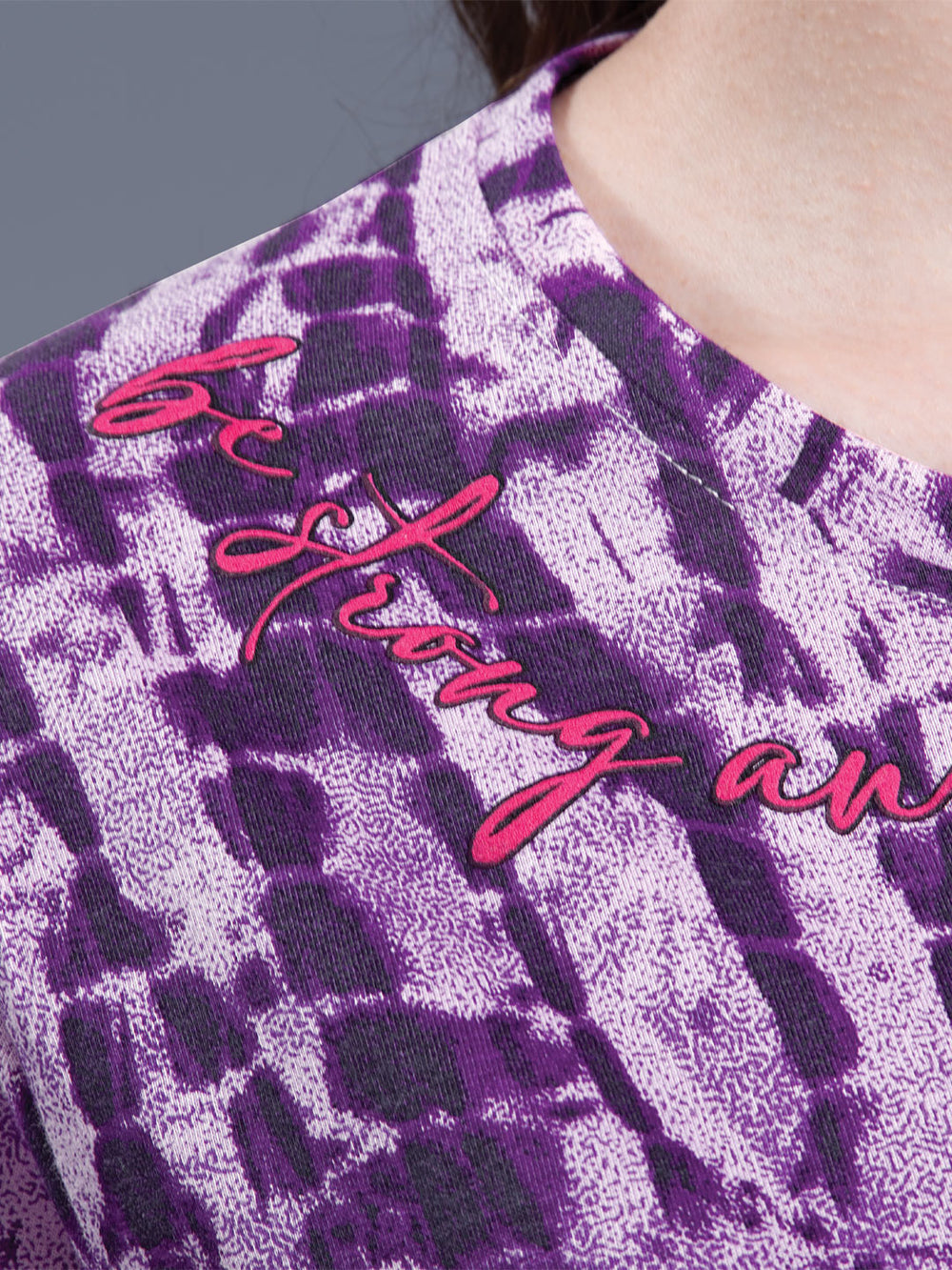 Syra printed short set for women color dark lilac