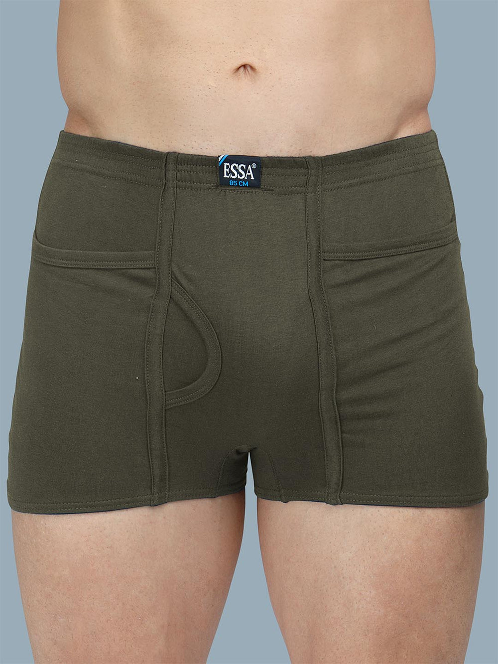 dark coffee brown trend trunk with pocket for men-essa garments#color_sage-green