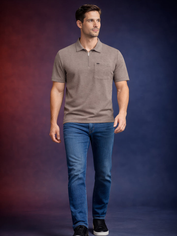 Old Money Textured Polo T-Shirt