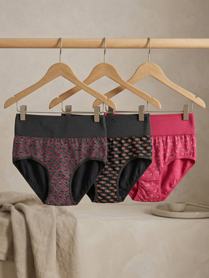 Tummy Tucker Printed Panties (Pack Of 3)