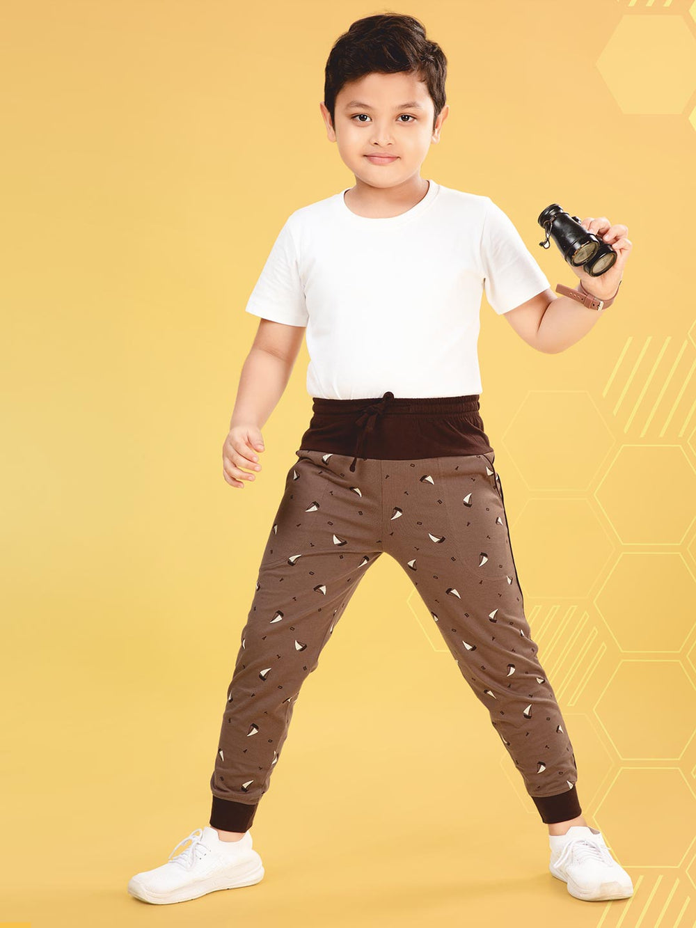 Vista Printed Full Pant For Boys #color_irish-coffee