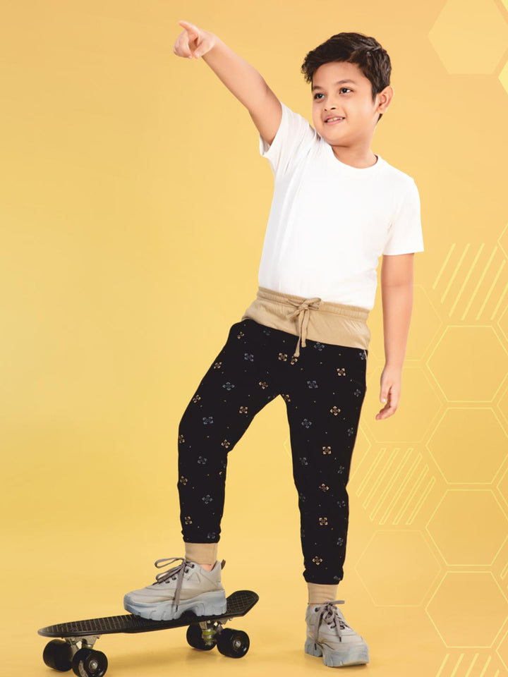 Vista Printed Full Pant For Boys #color_tan