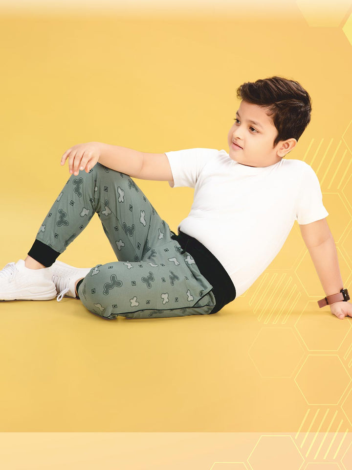 Vista Printed Full Pant For Boys #color_sage-green