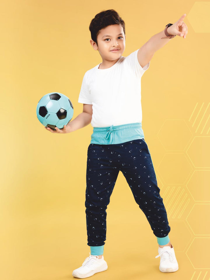 Vista Printed Full Pant For Boys #color_dark-navy-blue