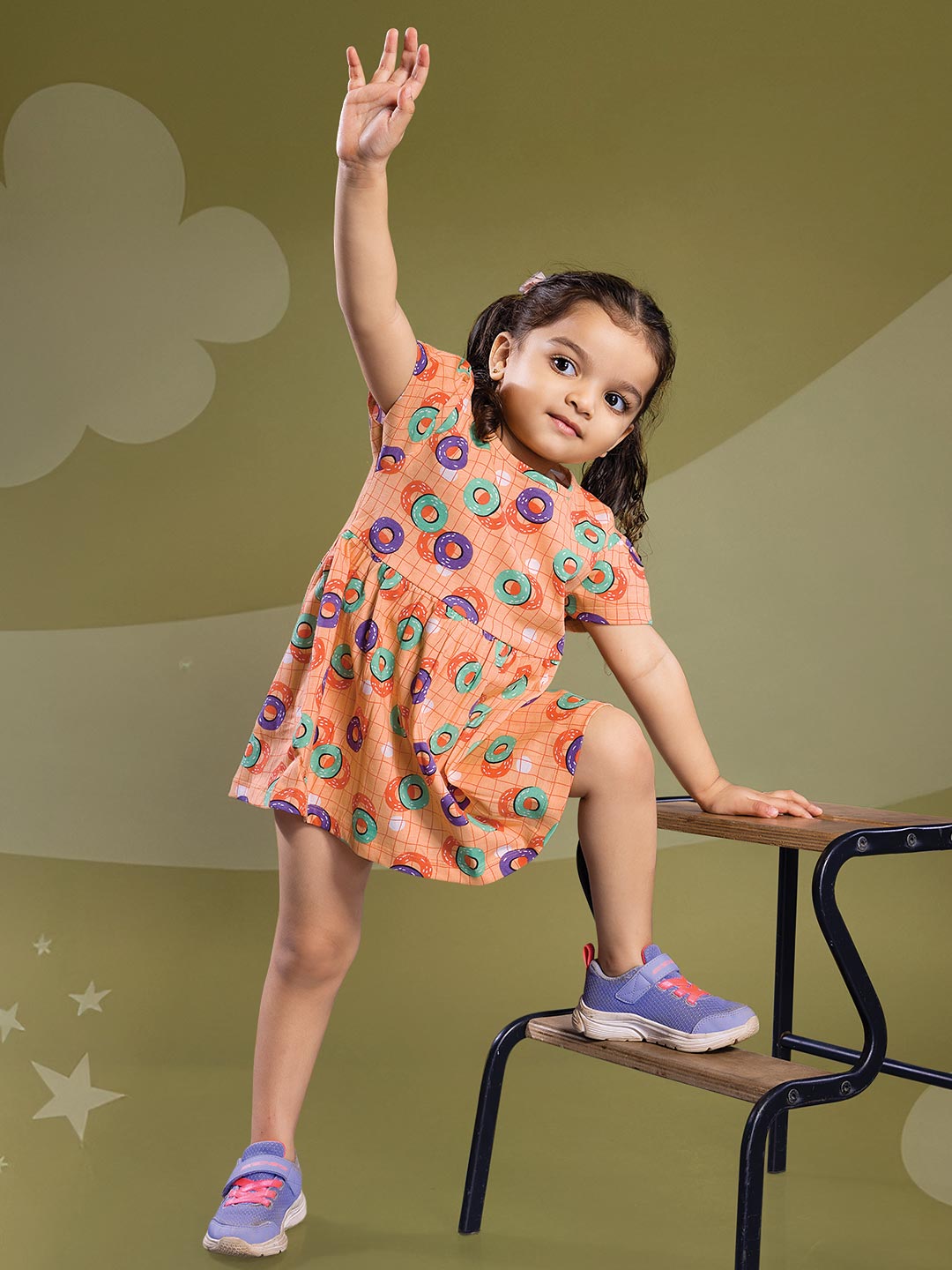 wonder girl munna munni frock for baby girls color coral